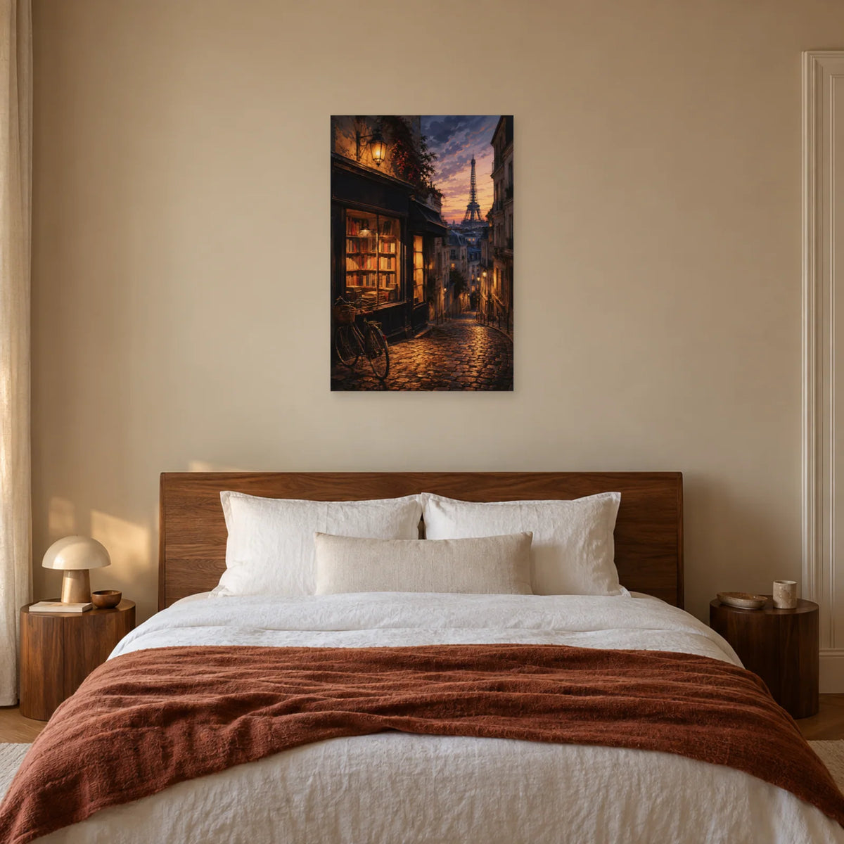 Affiche Quartier latin - Librairie du soir dans une chambre - Art Virtuoso
