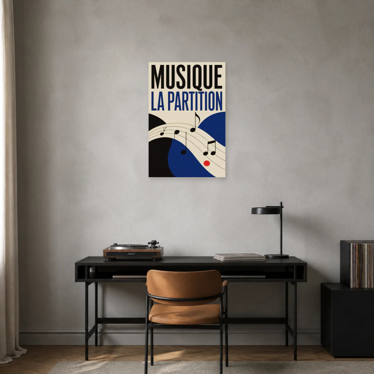 Affiche Musique - La partition dans un bureau - Art Virtuoso