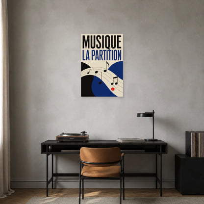 Affiche Musique - La partition dans un bureau - Art Virtuoso