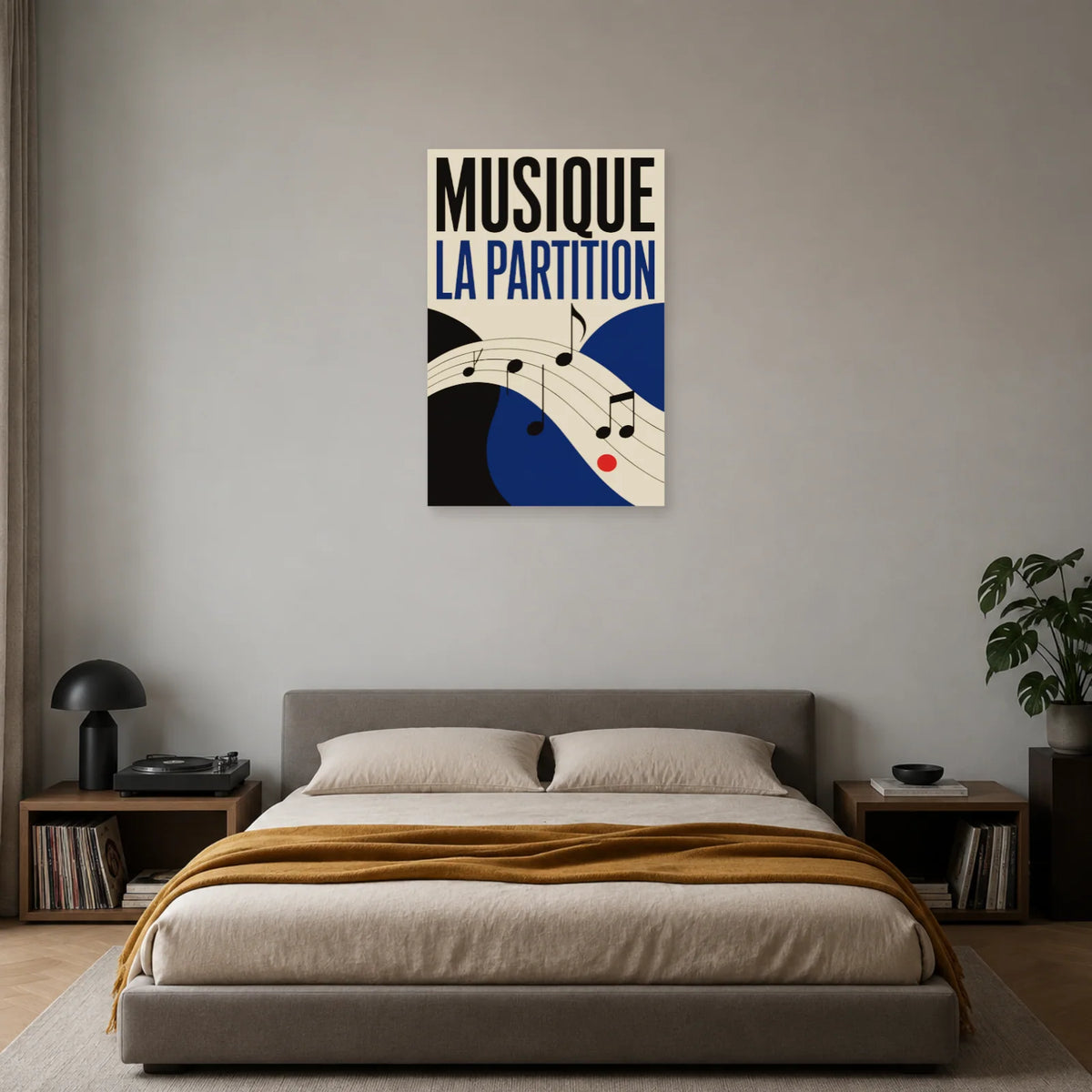 Affiche Musique - La partition dans une chambre - Art Virtuoso