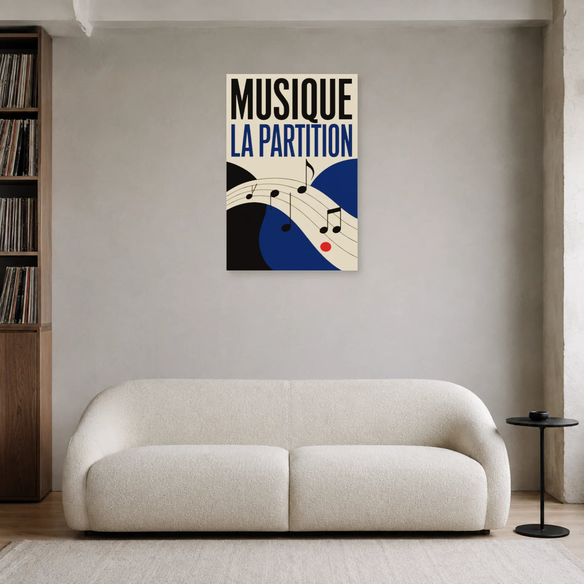 Affiche Musique - La partition dans un salon - Art Virtuoso