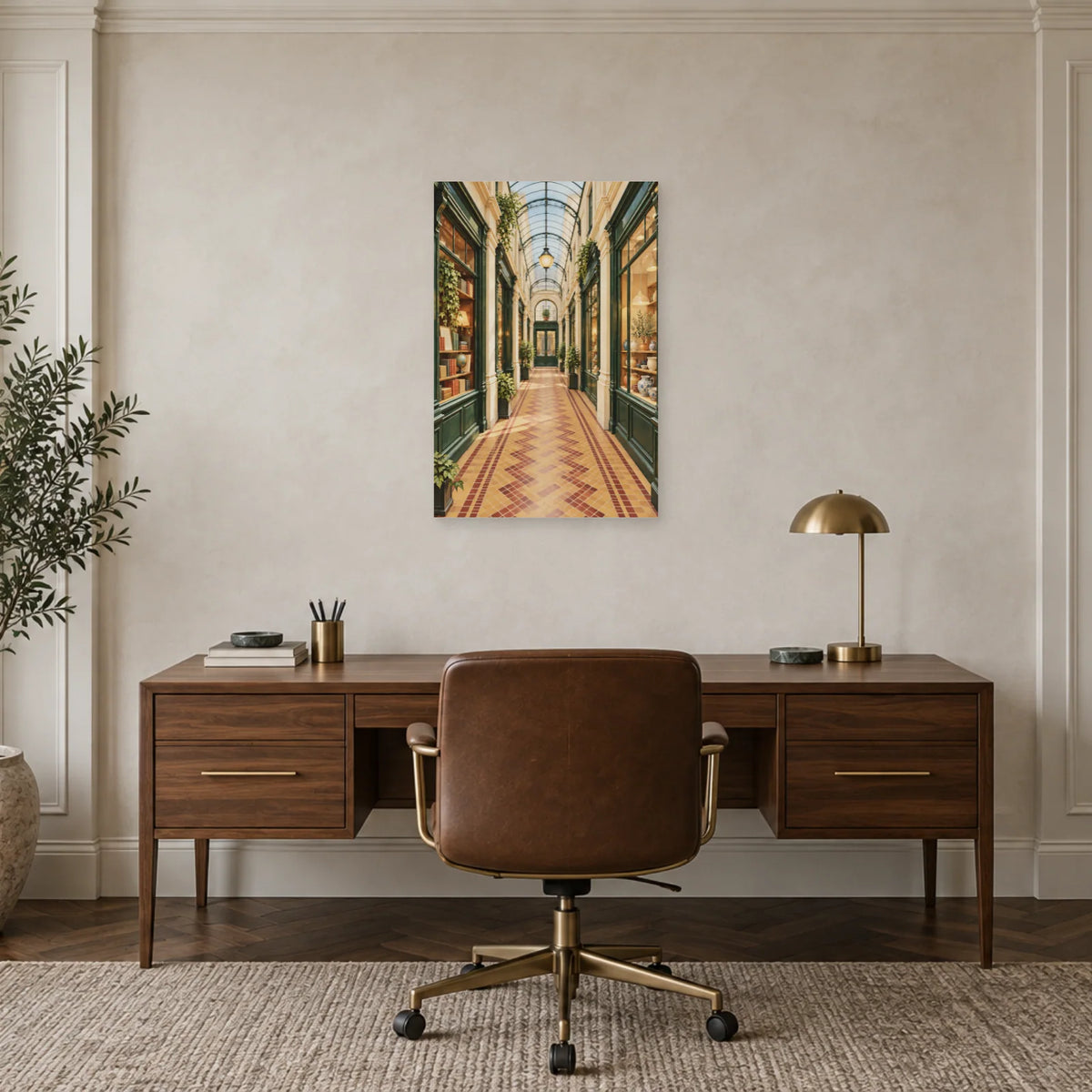 Affiche passage couvert et mosaïque dans un bureau - Art Virtuoso