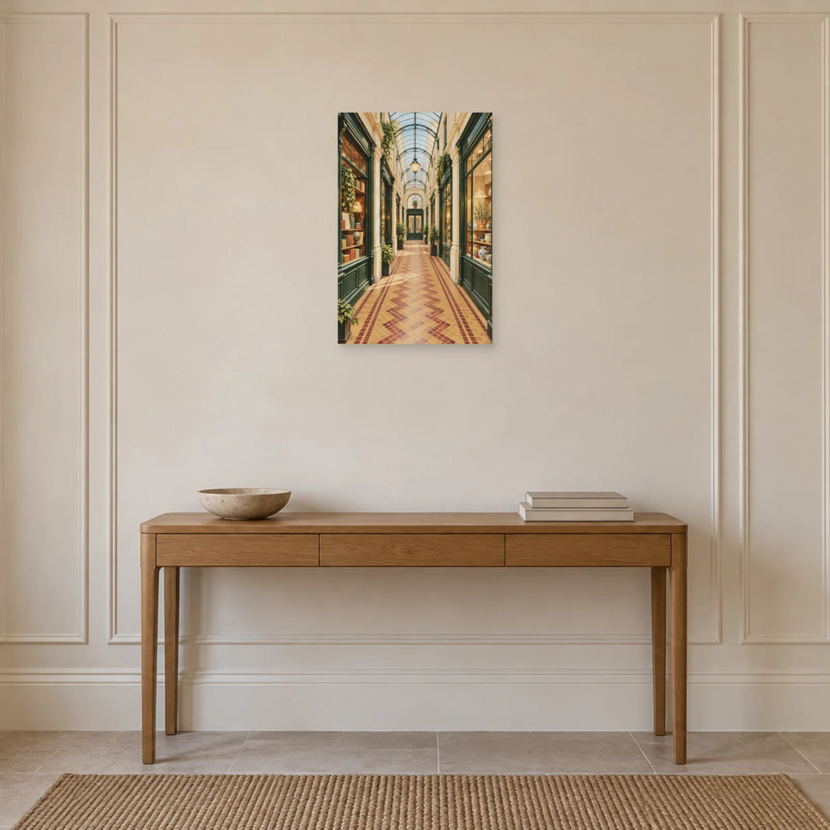 Affiche passage couvert et mosaïque dans une entrée ou un couloir - Art Virtuoso