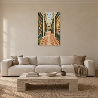 Affiche passage couvert et mosaïque dans un salon - Art Virtuoso