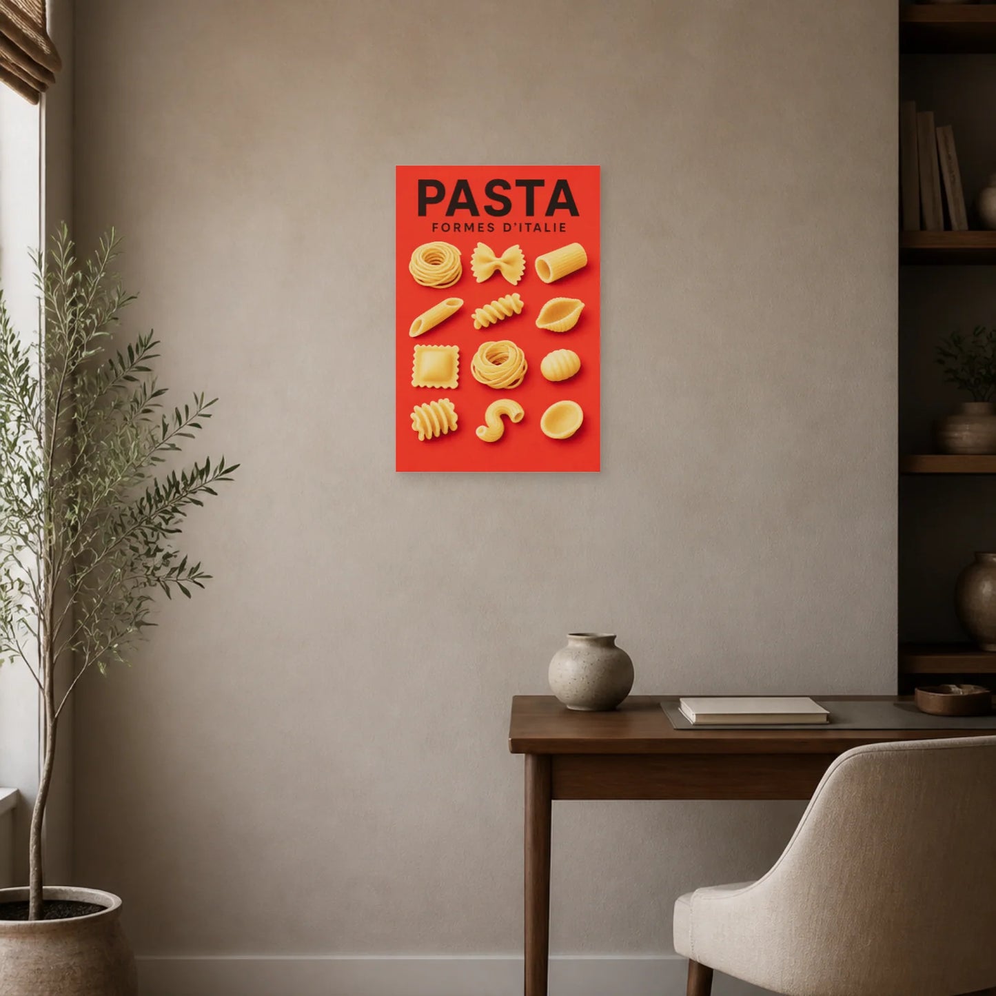 Affiche Pasta – Formes d’Italie dans un bureau - Art Virtuoso
