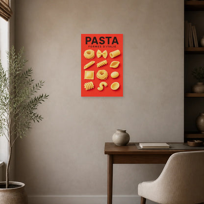 Affiche Pasta – Formes d’Italie dans un bureau - Art Virtuoso