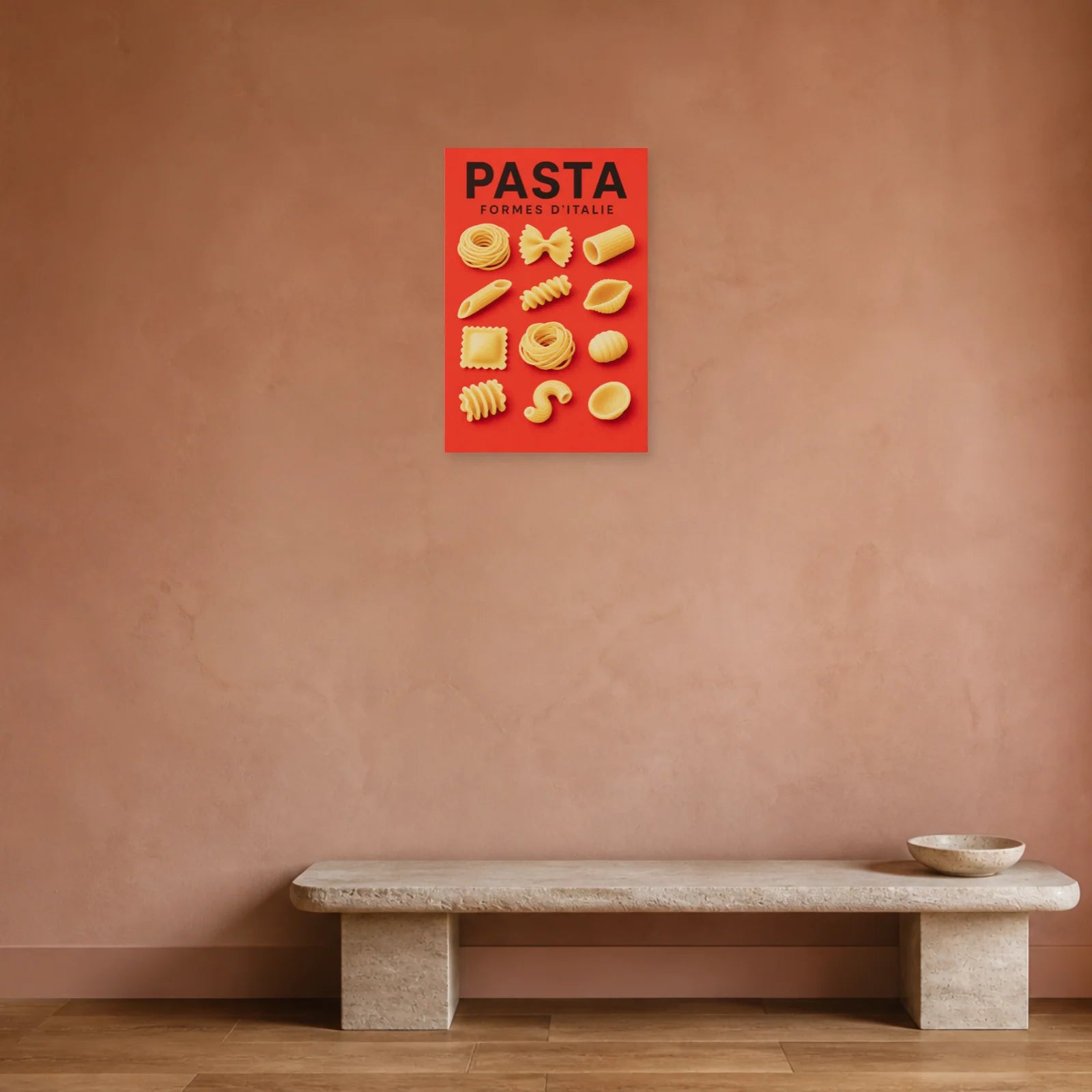 Affiche Pasta – Formes d’Italie dans une entrée ou un couloir - Art Virtuoso