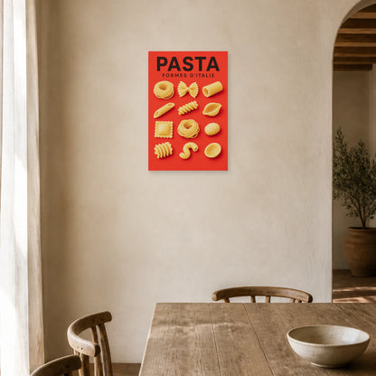 Affiche Pasta – Formes d’Italie dans une salle à manger - Art Virtuoso