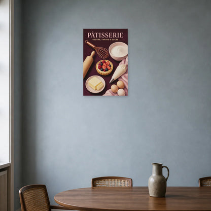 Affiche Pâtisserie – Beurre, Farine & Sucre dans une salle à manger - Art Virtuoso