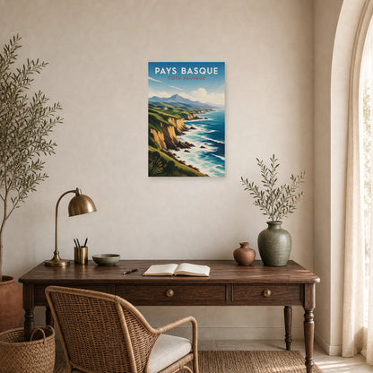 Affiche Pays Basque – Côte Sauvage dans un bureau - Art Virtuoso