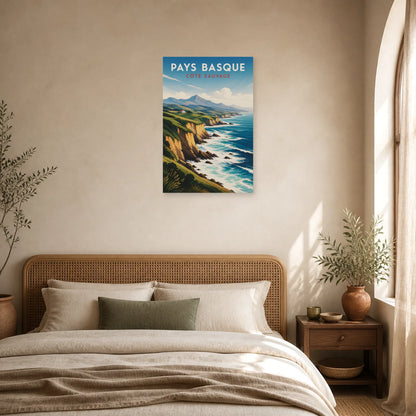 Affiche Pays Basque – Côte Sauvage dans une chambre - Art Virtuoso