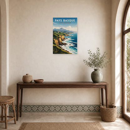 Affiche Pays Basque – Côte Sauvage dans une entrée ou un couloir - Art Virtuoso