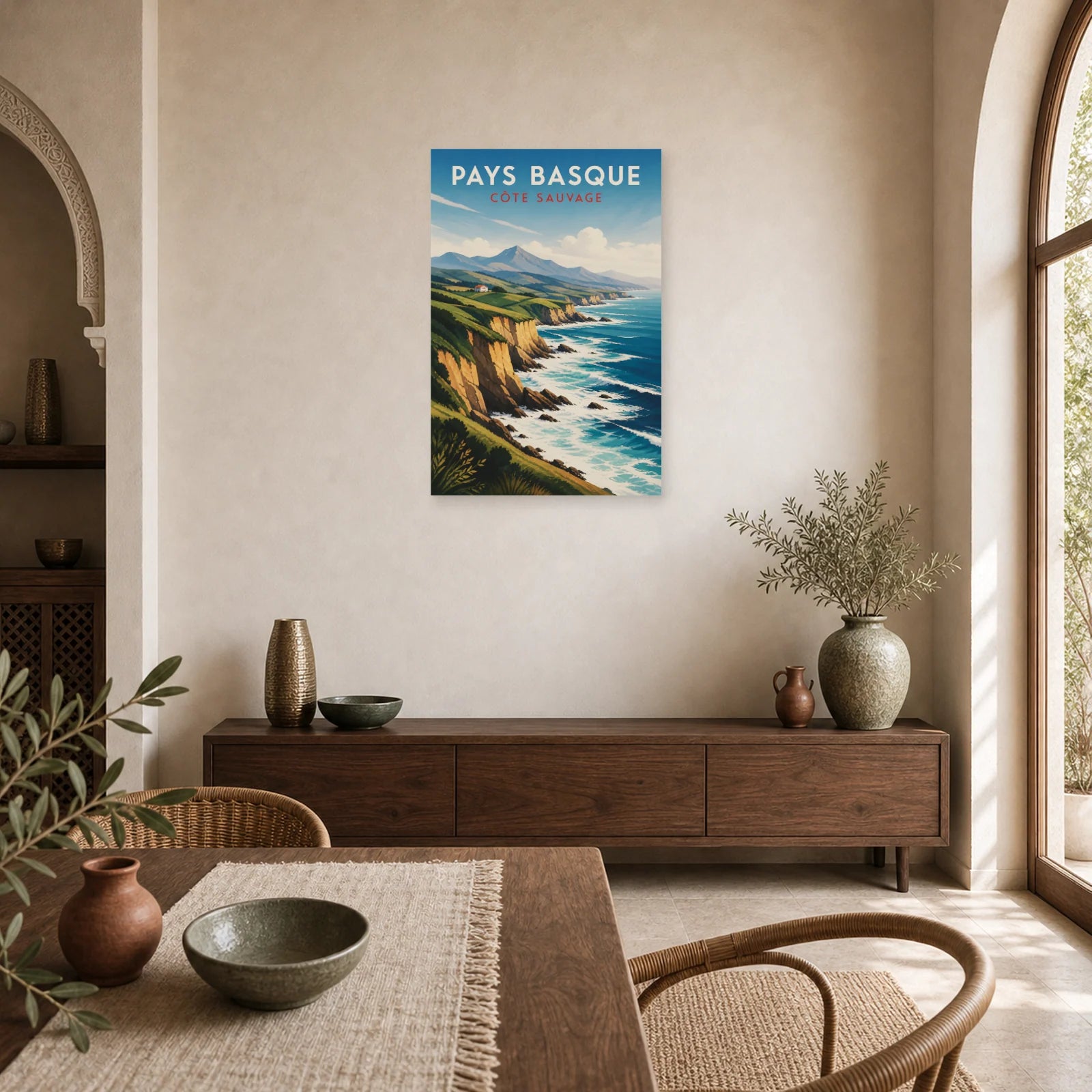 Affiche Pays Basque – Côte Sauvage dans une salle à manger - Art Virtuoso
