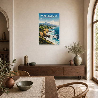 Affiche Pays Basque – Côte Sauvage dans une salle à manger - Art Virtuoso