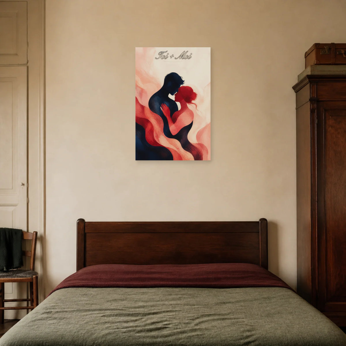 Affiche Toi et moi - Couple abstrait dans une chambre - Art Virtuoso