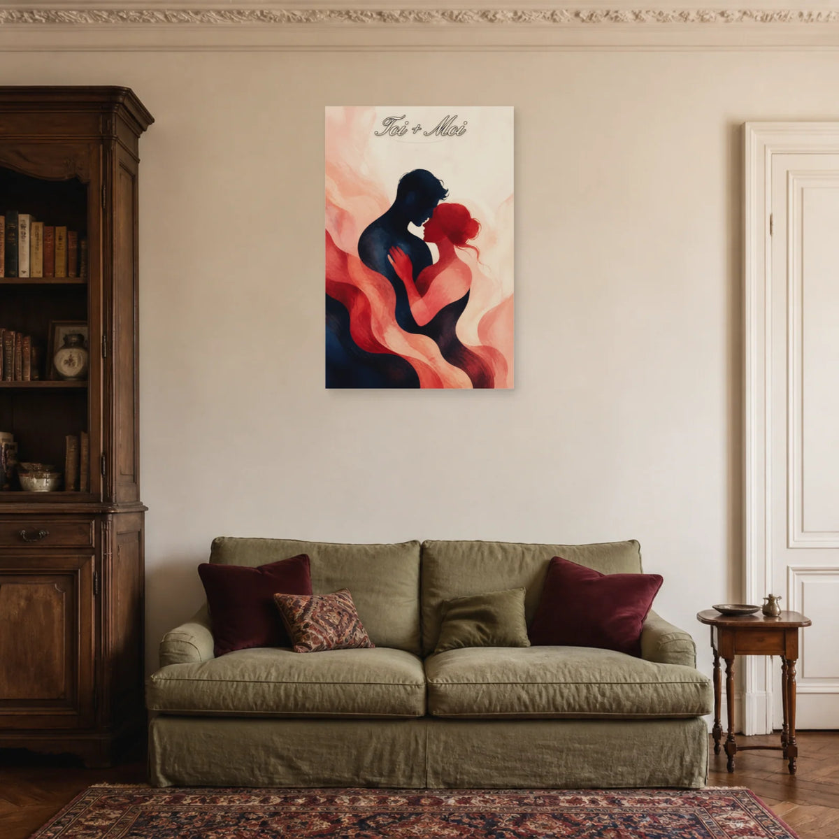 Affiche Toi et moi - Couple abstrait dans un salon - Art Virtuoso
