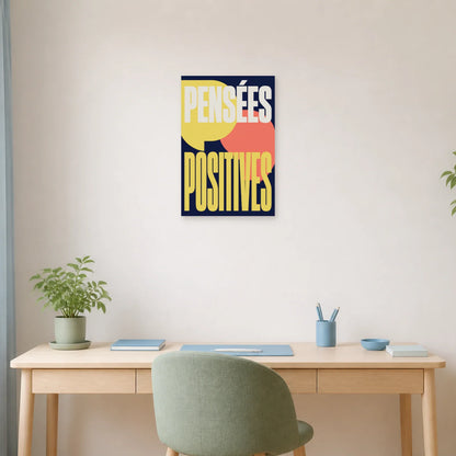 Affiche Pensées positives – Bulles de couleur dans un bureau - Art Virtuoso