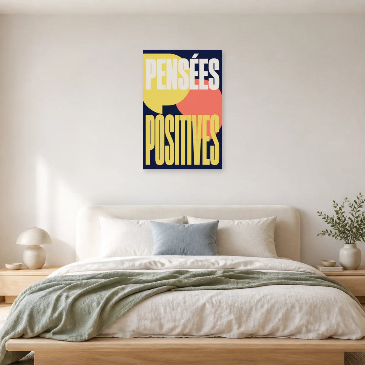 Affiche Pensées positives – Bulles de couleur dans une chambre - Art Virtuoso