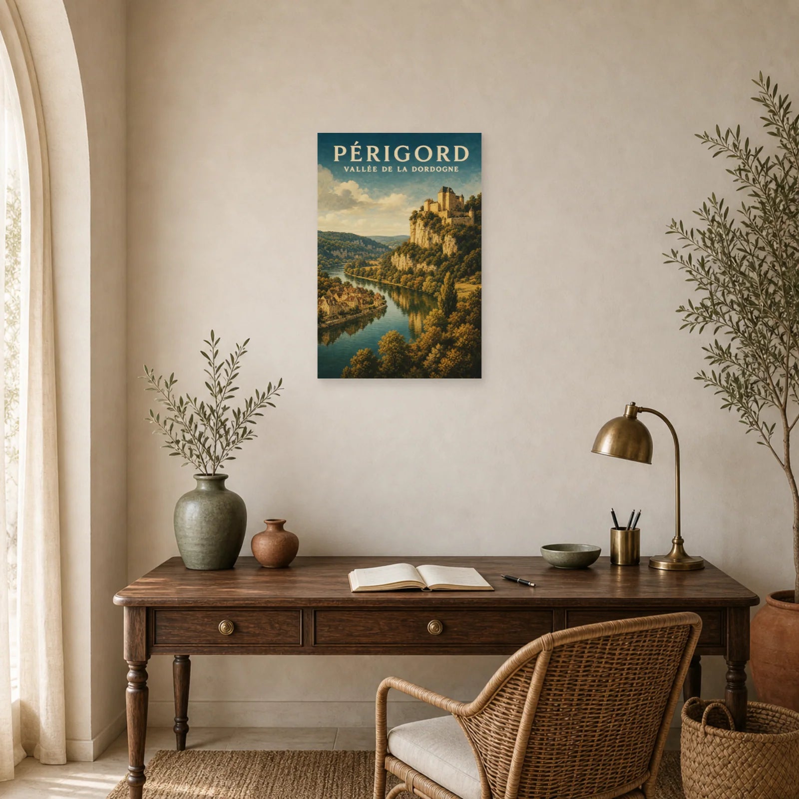 Affiche Périgord – Vallée de la Dordogne dans un bureau - Art Virtuoso