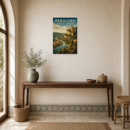 Affiche Périgord – Vallée de la Dordogne dans une entrée ou un couloir - Art Virtuoso