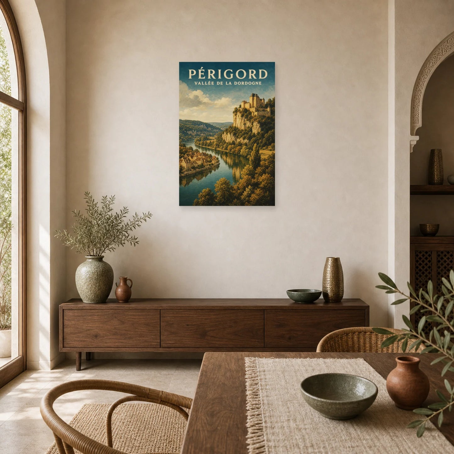 Affiche Périgord – Vallée de la Dordogne dans une salle à manger - Art Virtuoso
