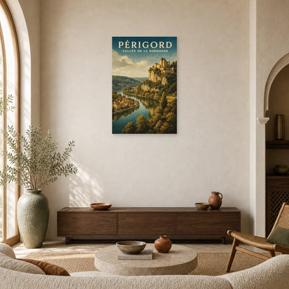 Affiche Périgord – Vallée de la Dordogne dans un salon - Art Virtuoso