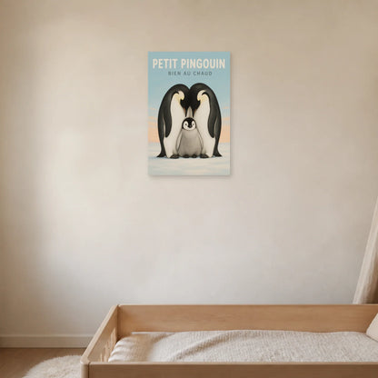 Affiche Petit Pingouin – Bien au Chaud dans une chambre - Art Virtuoso