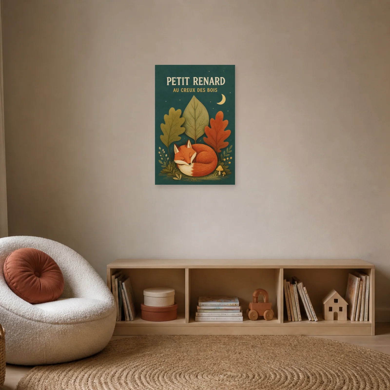 Affiche Petit Renard – Au Creux des Bois dans un bureau - Art Virtuoso