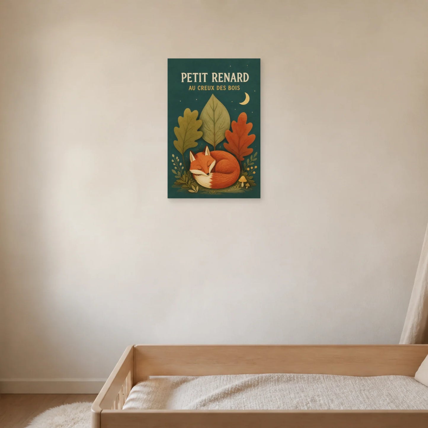 Affiche Petit Renard – Au Creux des Bois dans une chambre - Art Virtuoso