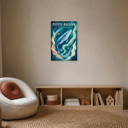 Affiche Petite Baleine – Rêve d’Océan dans un bureau - Art Virtuoso