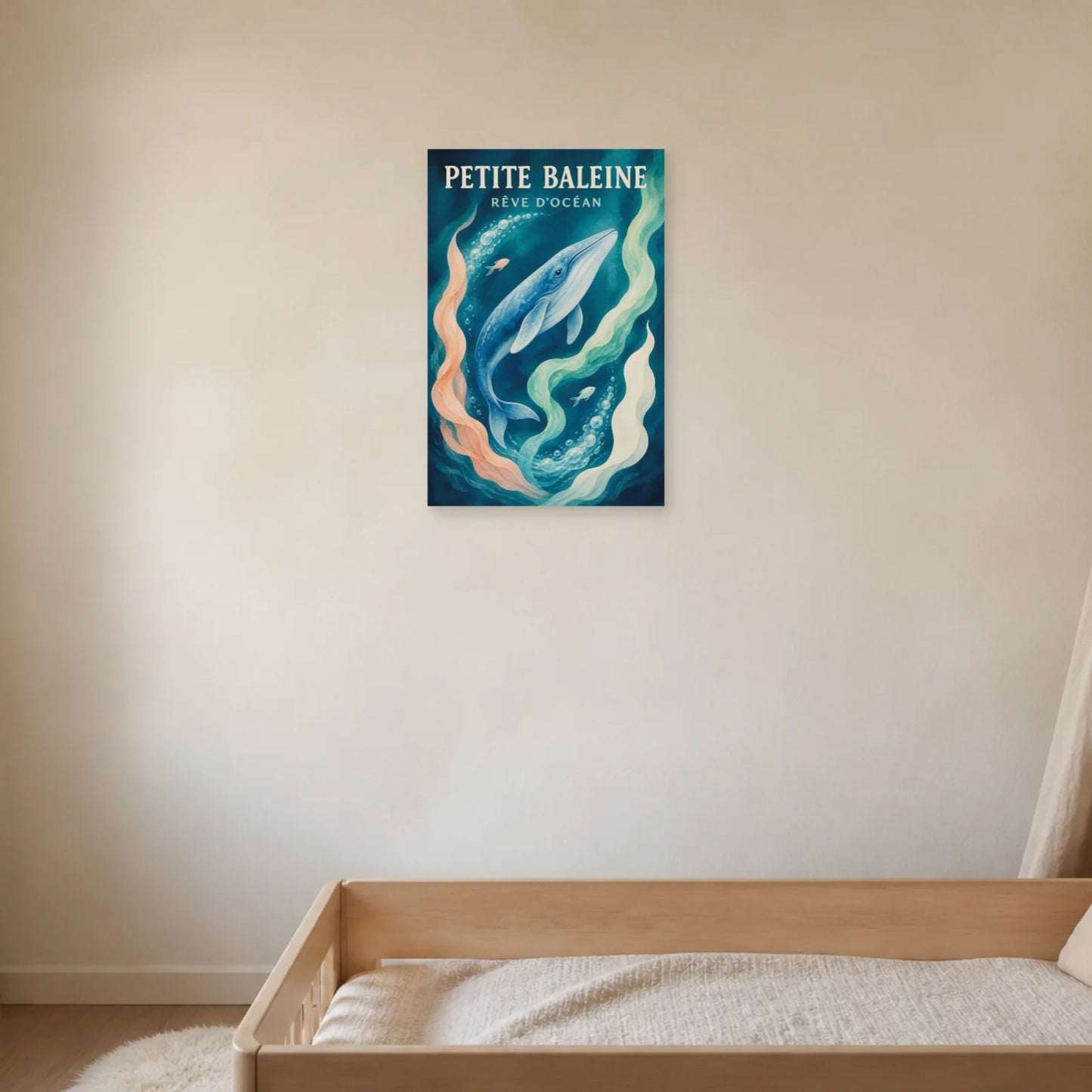 Affiche Petite Baleine – Rêve d’Océan dans une chambre - Art Virtuoso
