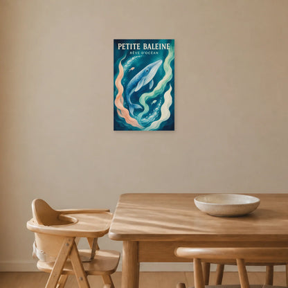 Affiche Petite Baleine – Rêve d’Océan dans une salle à manger - Art Virtuoso