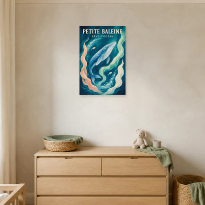 Affiche Petite Baleine – Rêve d’Océan dans un salon - Art Virtuoso