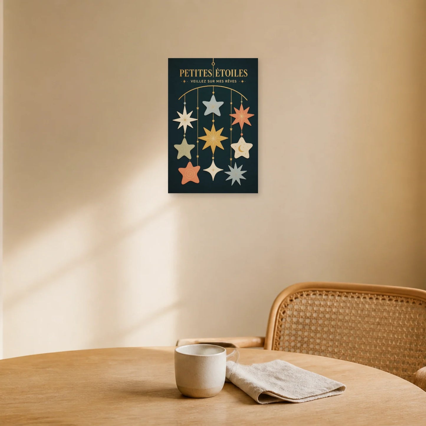 Affiche Petites Étoiles – Veillez sur Mes Rêves dans une salle à manger - Art Virtuoso