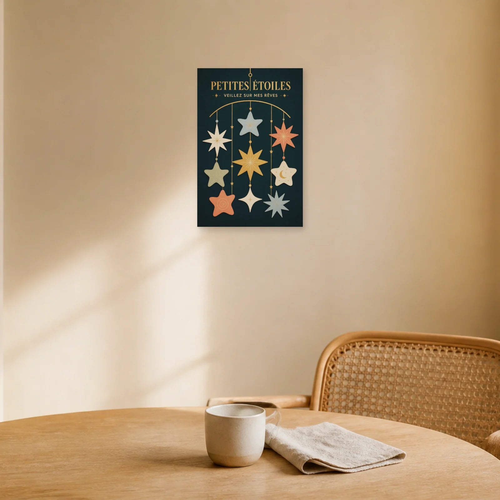 Affiche Petites Étoiles – Veillez sur Mes Rêves dans une salle à manger - Art Virtuoso