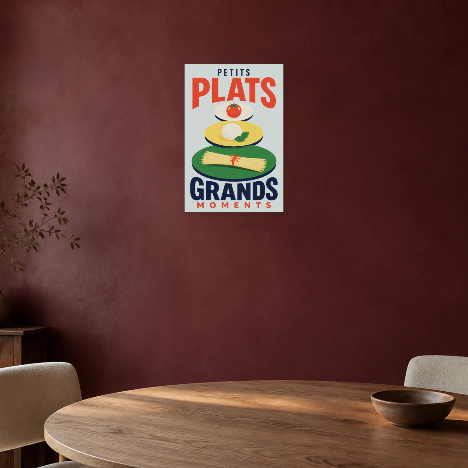 Affiche Petits Plats – Grands Moments dans une salle à manger - Art Virtuoso