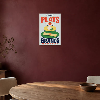 Affiche Petits Plats – Grands Moments dans une salle à manger - Art Virtuoso