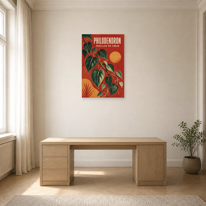 Affiche Philodendron – Feuilles de Cœur dans un bureau - Art Virtuoso