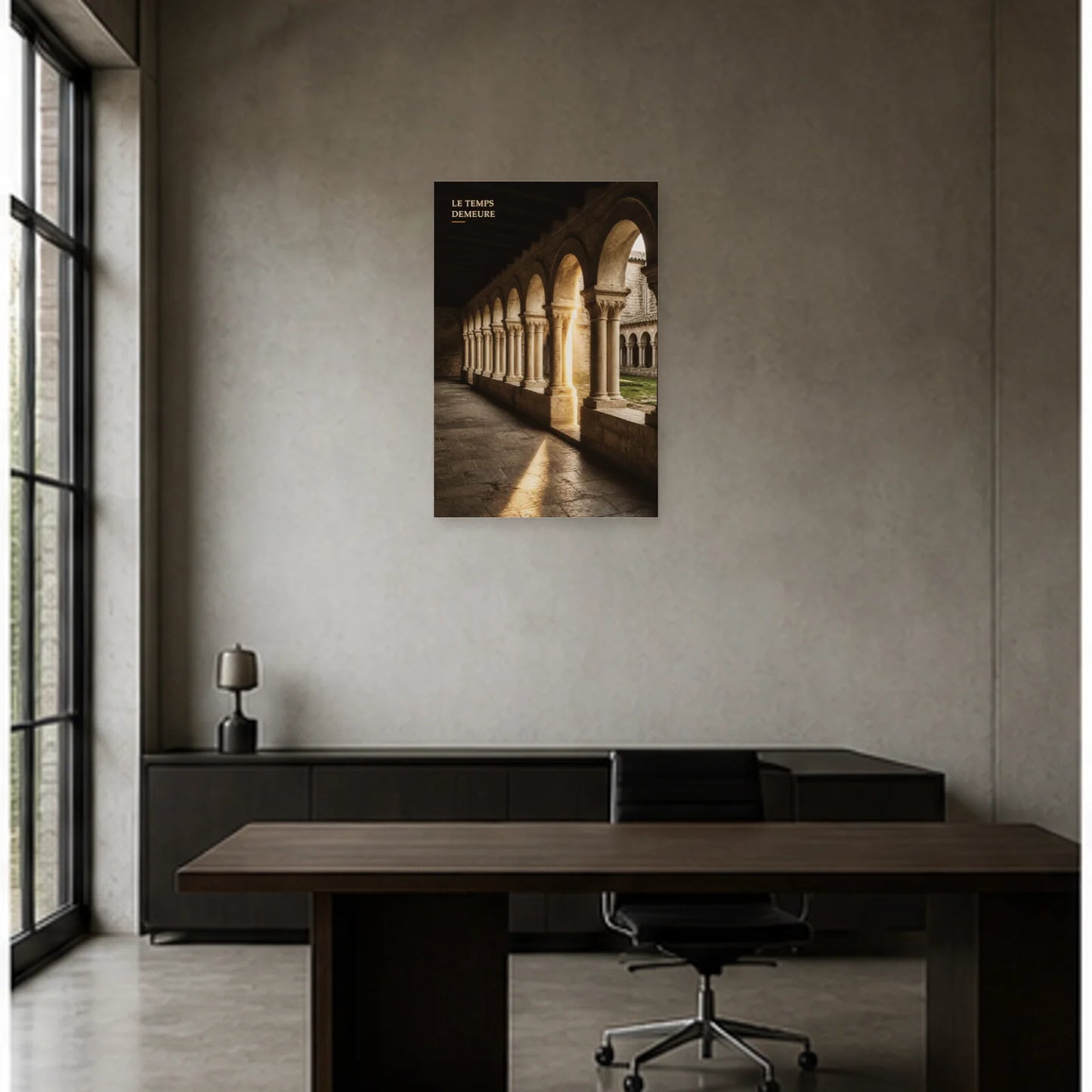 Affiche photo Architecture ancienne - Le temps demeure dans un bureau - Art Virtuoso