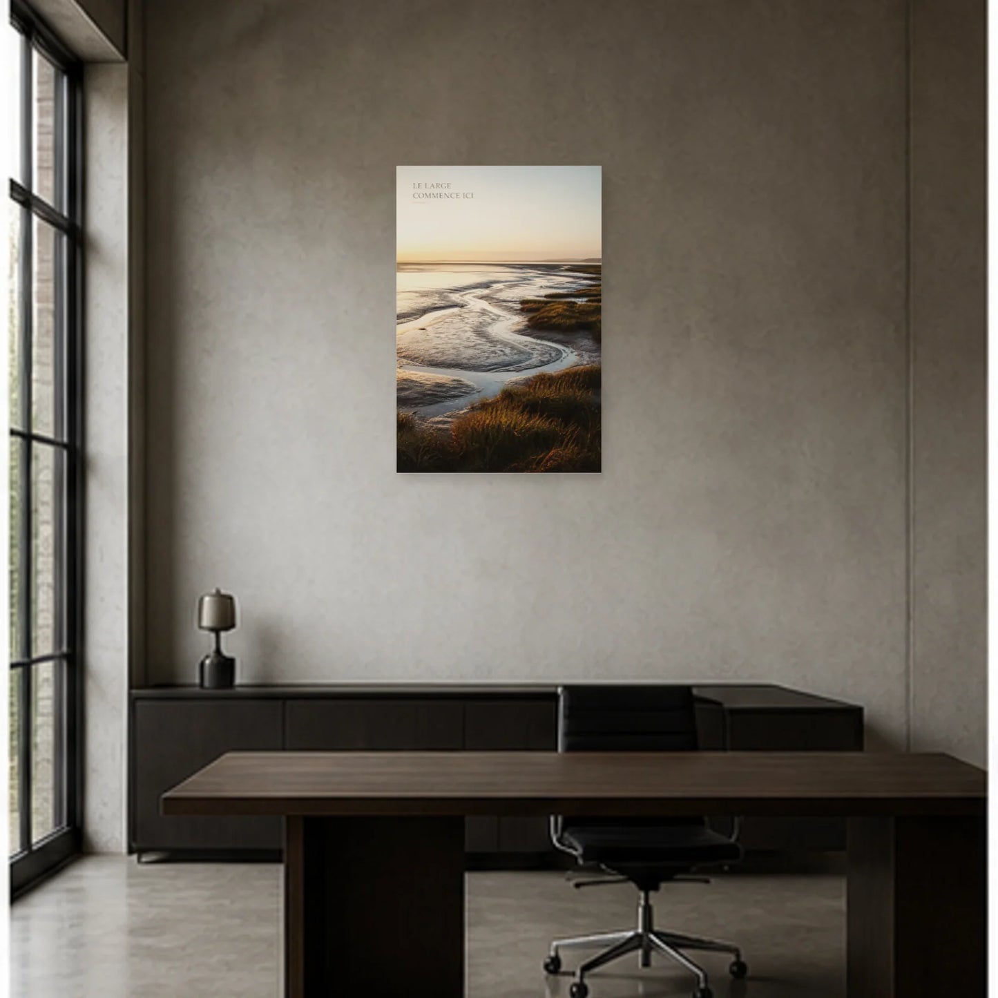 Affiche photo Baie de Somme à marée basse - Le large commence ici dans un bureau - Art Virtuoso