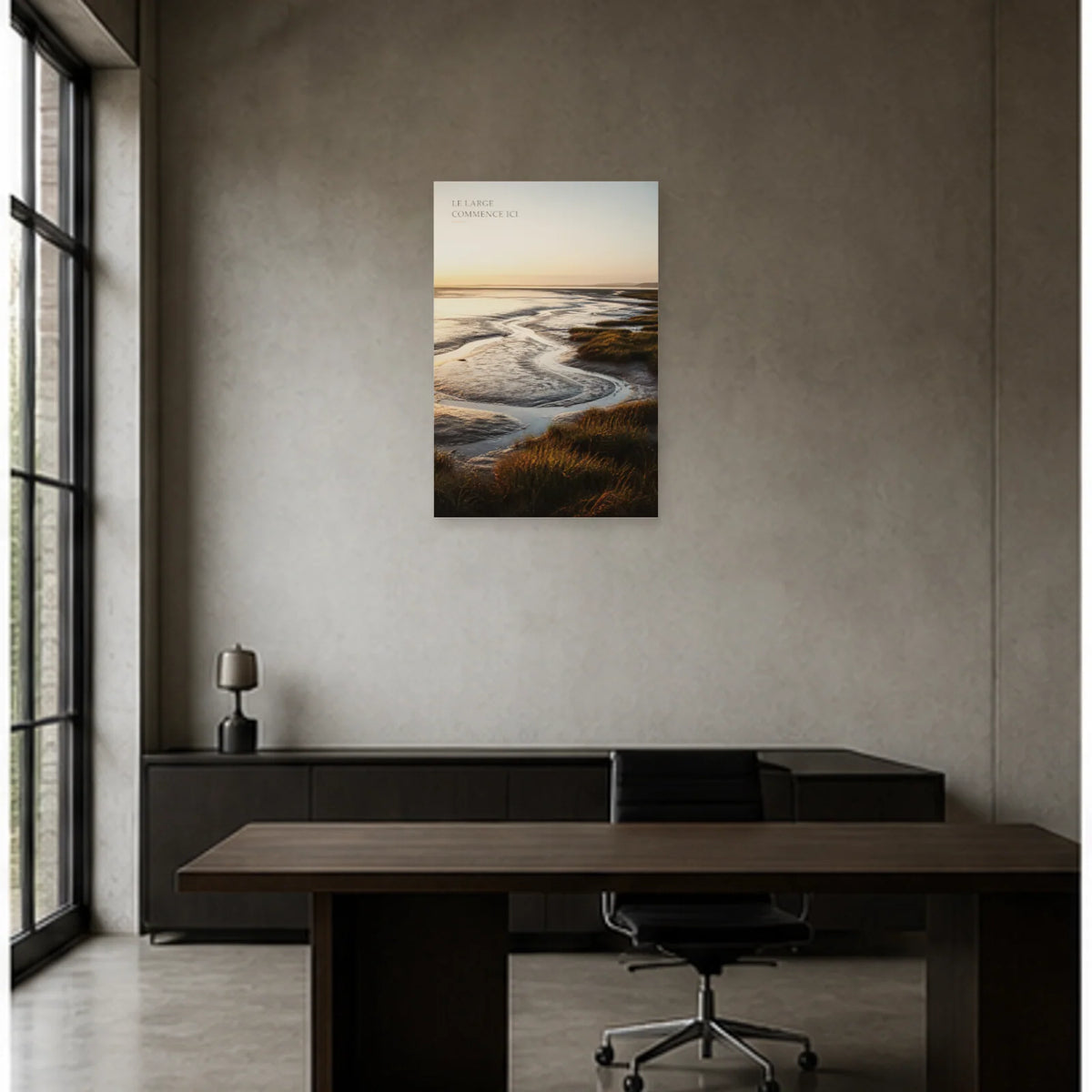 Affiche photo Baie de Somme à marée basse - Le large commence ici dans un bureau - Art Virtuoso