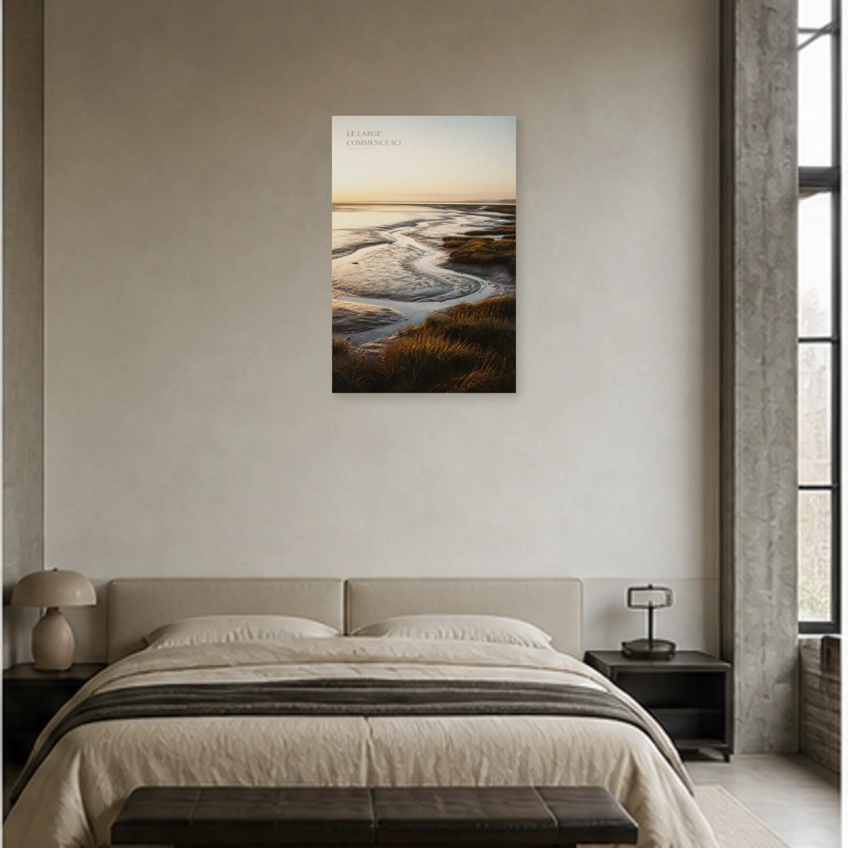 Affiche photo Baie de Somme à marée basse - Le large commence ici dans une chambre - Art Virtuoso