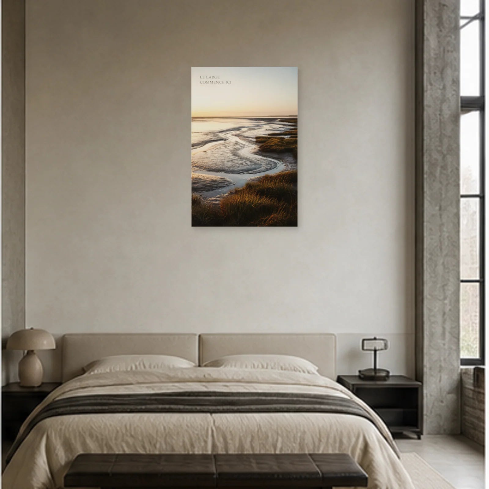 Affiche photo Baie de Somme à marée basse - Le large commence ici dans une chambre - Art Virtuoso