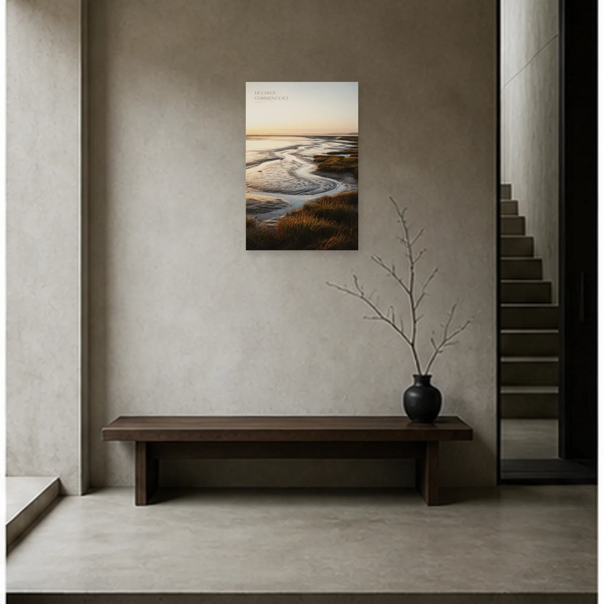 Affiche photo Baie de Somme à marée basse - Le large commence ici dans une entrée ou un couloir - Art Virtuoso