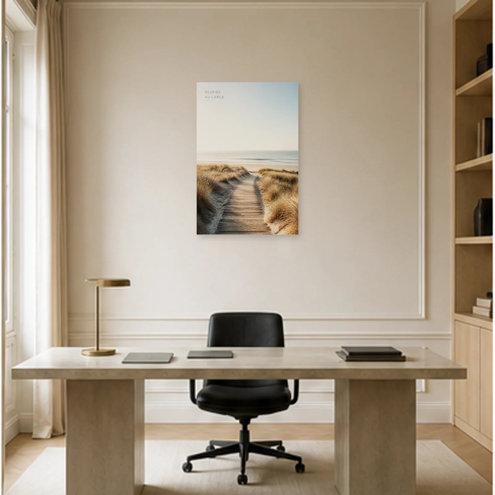 Affiche photo Chemin vers le bord de mer - Respire au large dans un bureau - Art Virtuoso