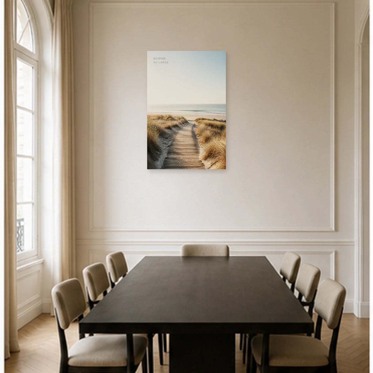Affiche photo Chemin vers le bord de mer - Respire au large dans une salle à manger - Art Virtuoso
