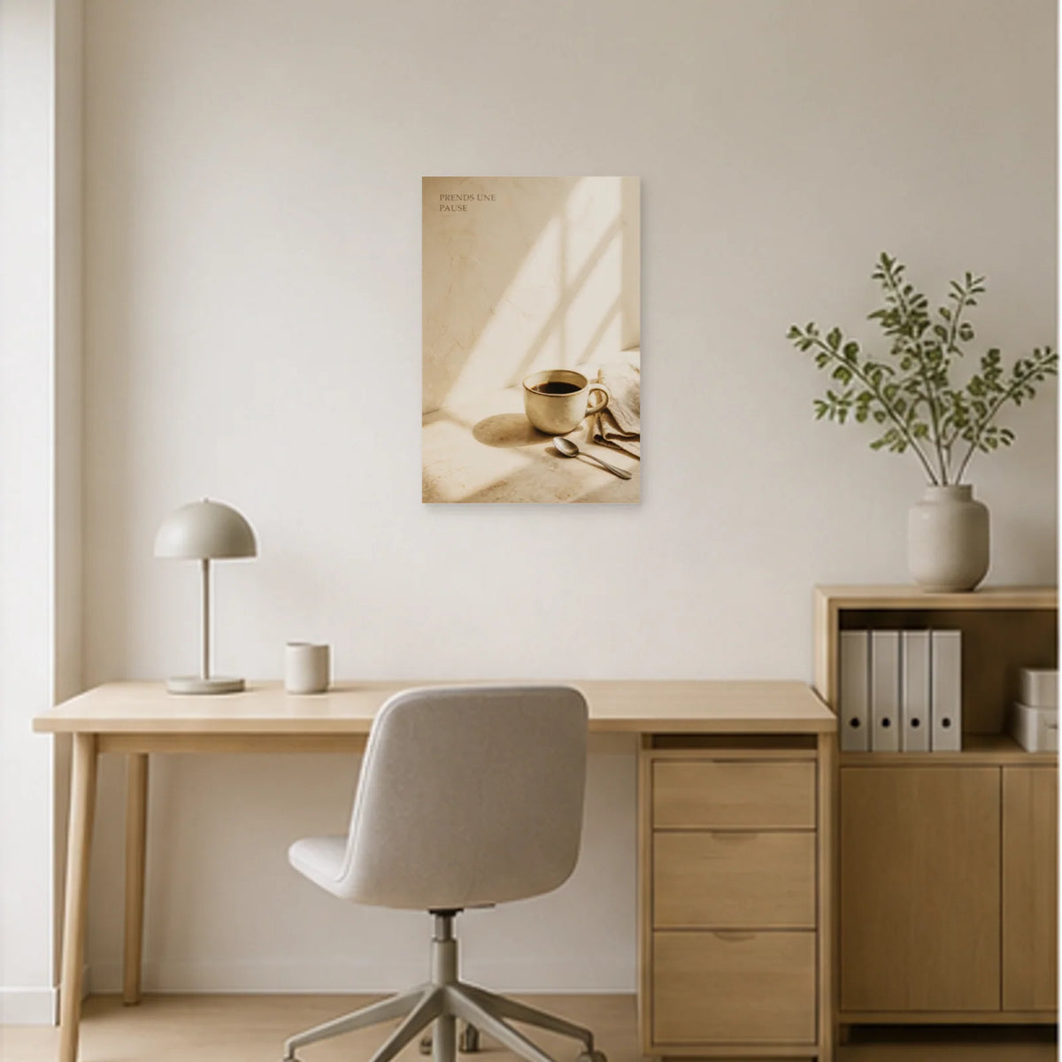 Affiche photo Café du matin - Prends une pause dans un bureau - Art Virtuoso