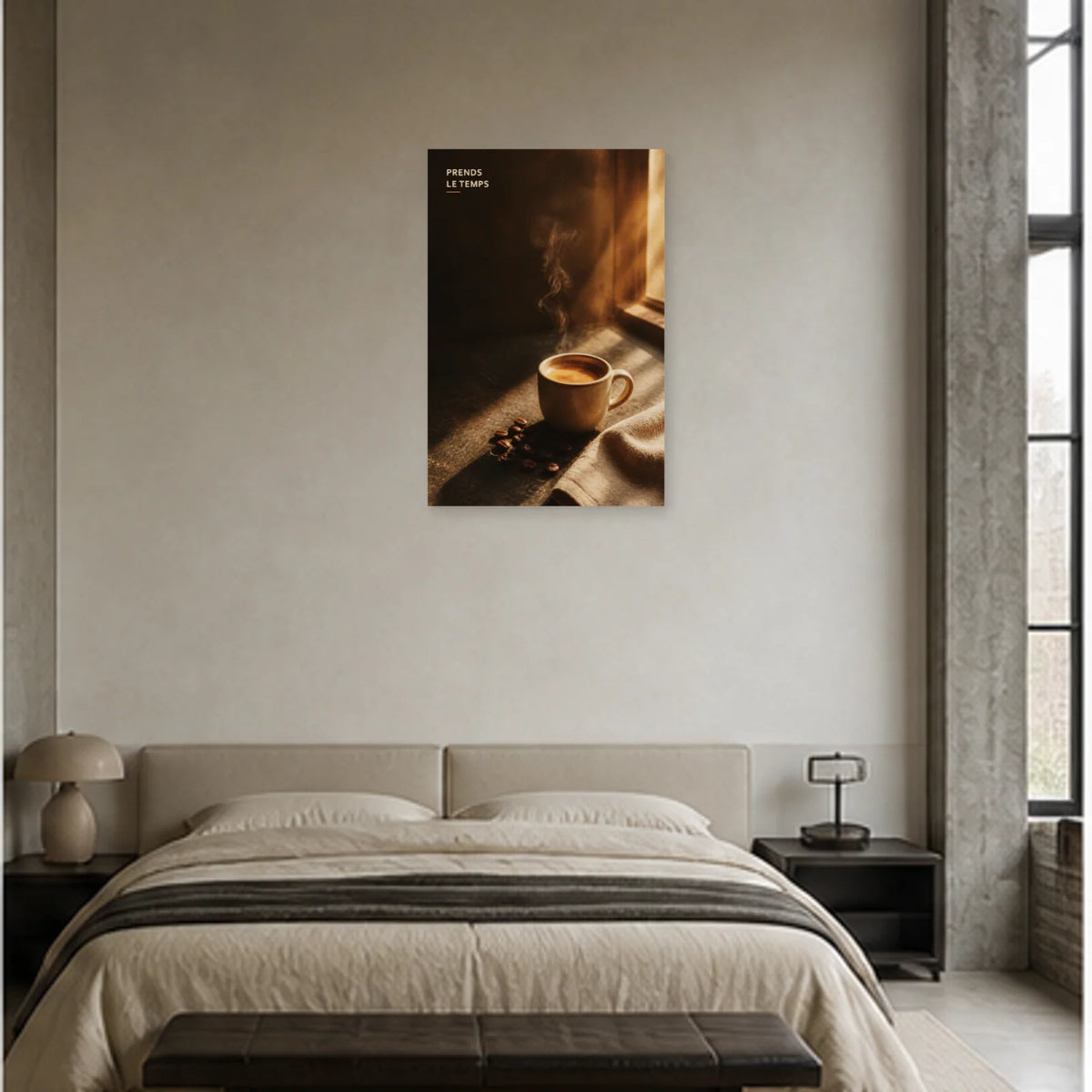 Affiche photo Café du matin - Prends le temps dans une chambre - Art Virtuoso