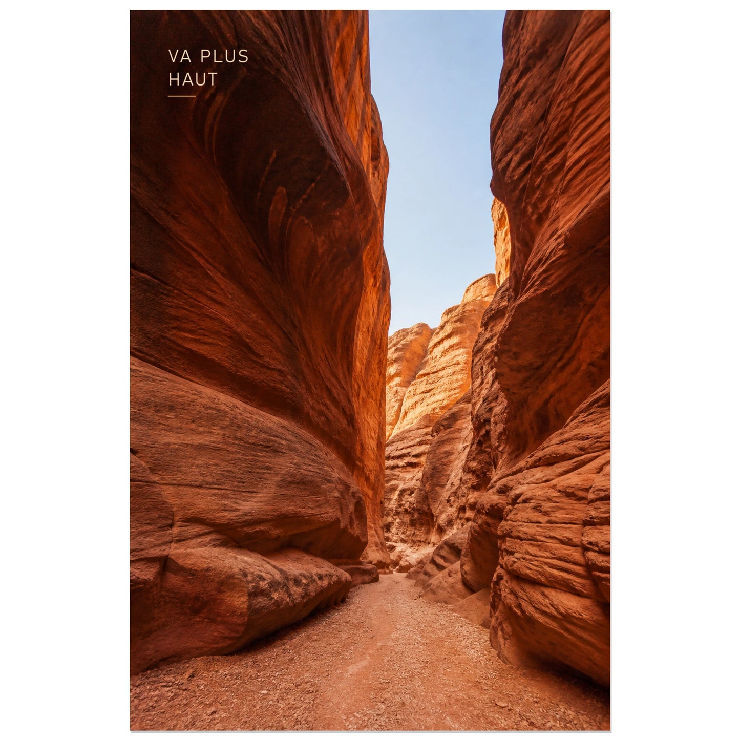 Affiche photo Canyon rouge - Va plus haut, photographie de paysage monumental aux textures géologiques verticale, format 30 × 45 cm