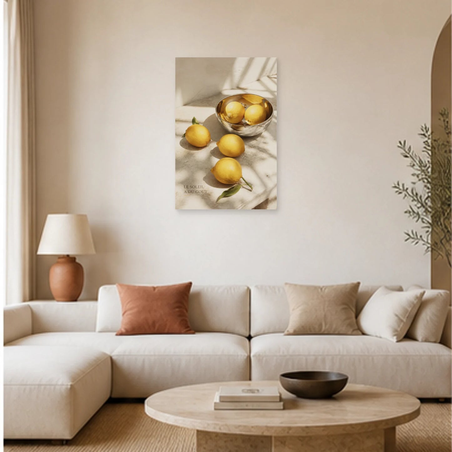 Affiche photo Citrons au soleil - Le soleil a du goût dans un salon - Art Virtuoso